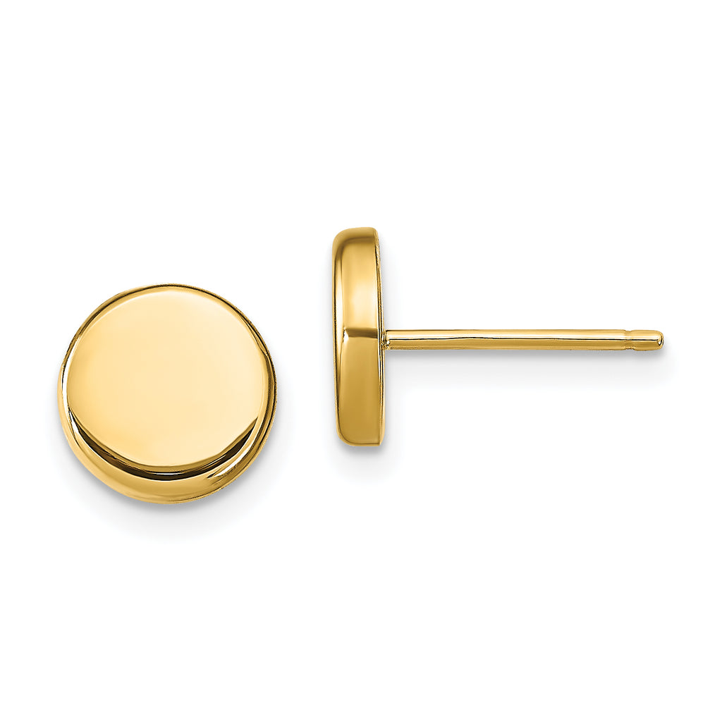 10k Polished Button Post Earrings
