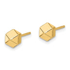 10K Polished Geometric Ball Post Earrings