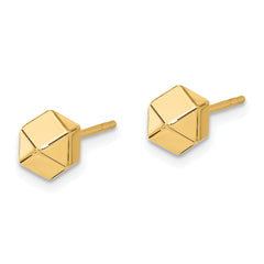 10K Polished Geometric Ball Post Earrings