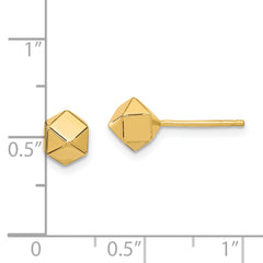 10K Polished Geometric Ball Post Earrings