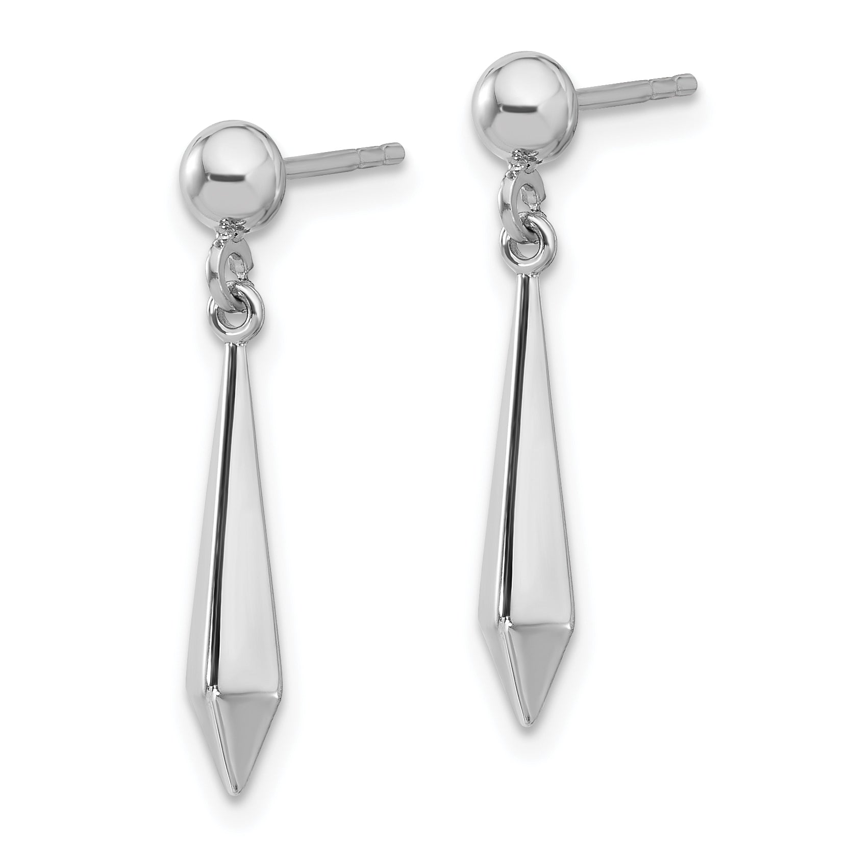 10K White Gold Polished Post Dangle Earrings