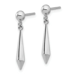 10K White Gold Polished Post Dangle Earrings