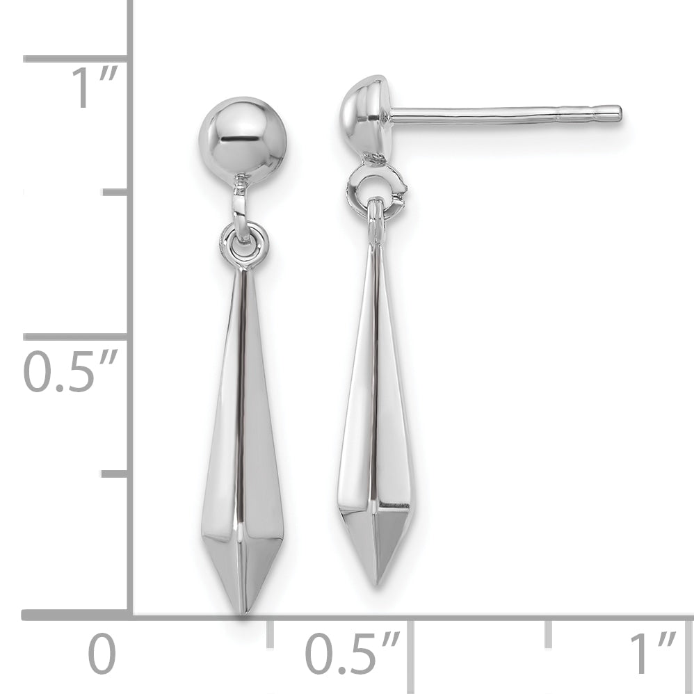 10K White Gold Polished Post Dangle Earrings