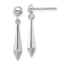 10K White Gold Polished Post Dangle Earrings