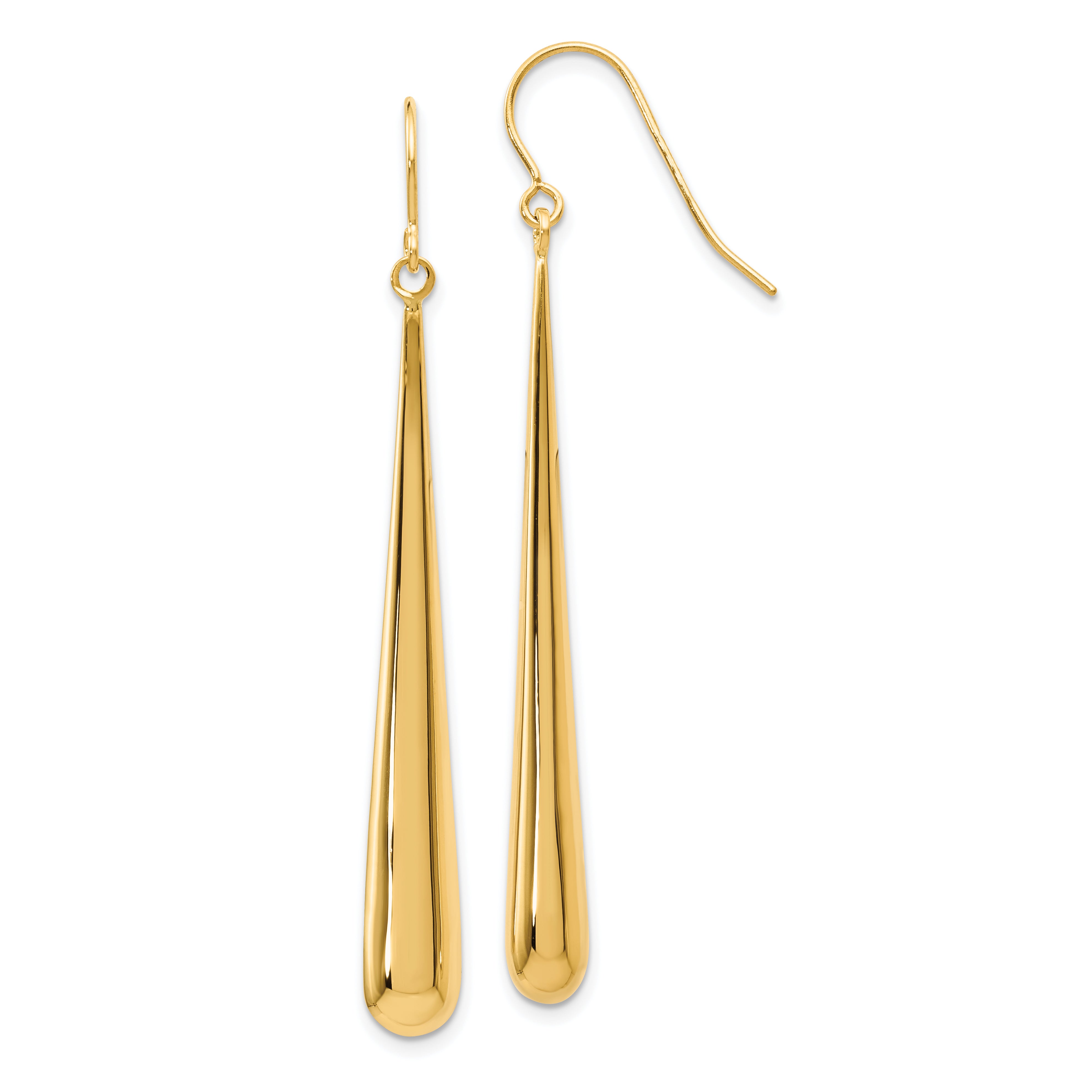 10K Polished Shepherd Hook Earrings