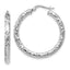 10K ForeverLite White Gold Polished and Textured Earrings