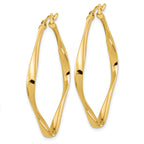 10K Polished Twisted Square Hoop Earrings