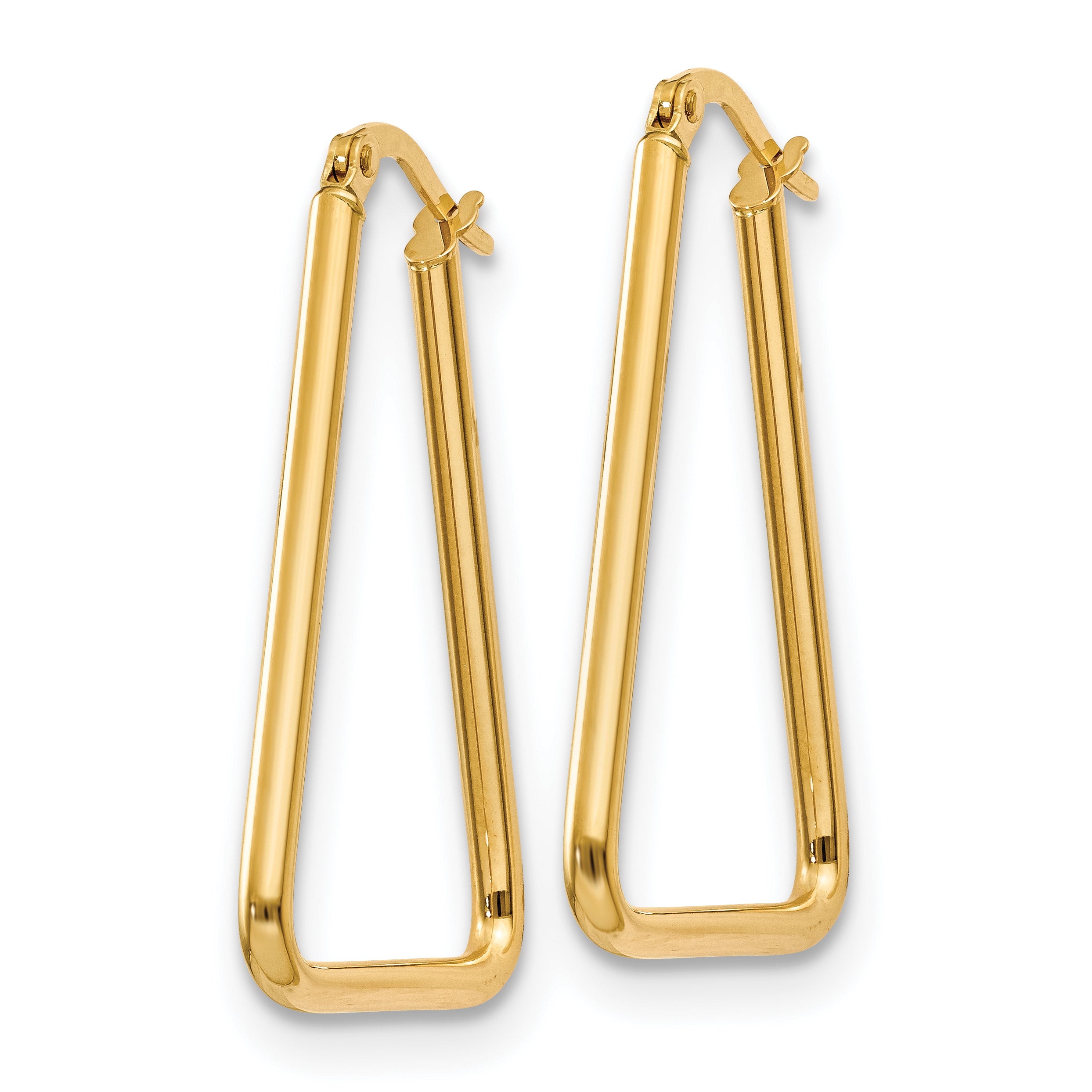 10K Polished Geometric Shape Hoop Earrings Secondary image