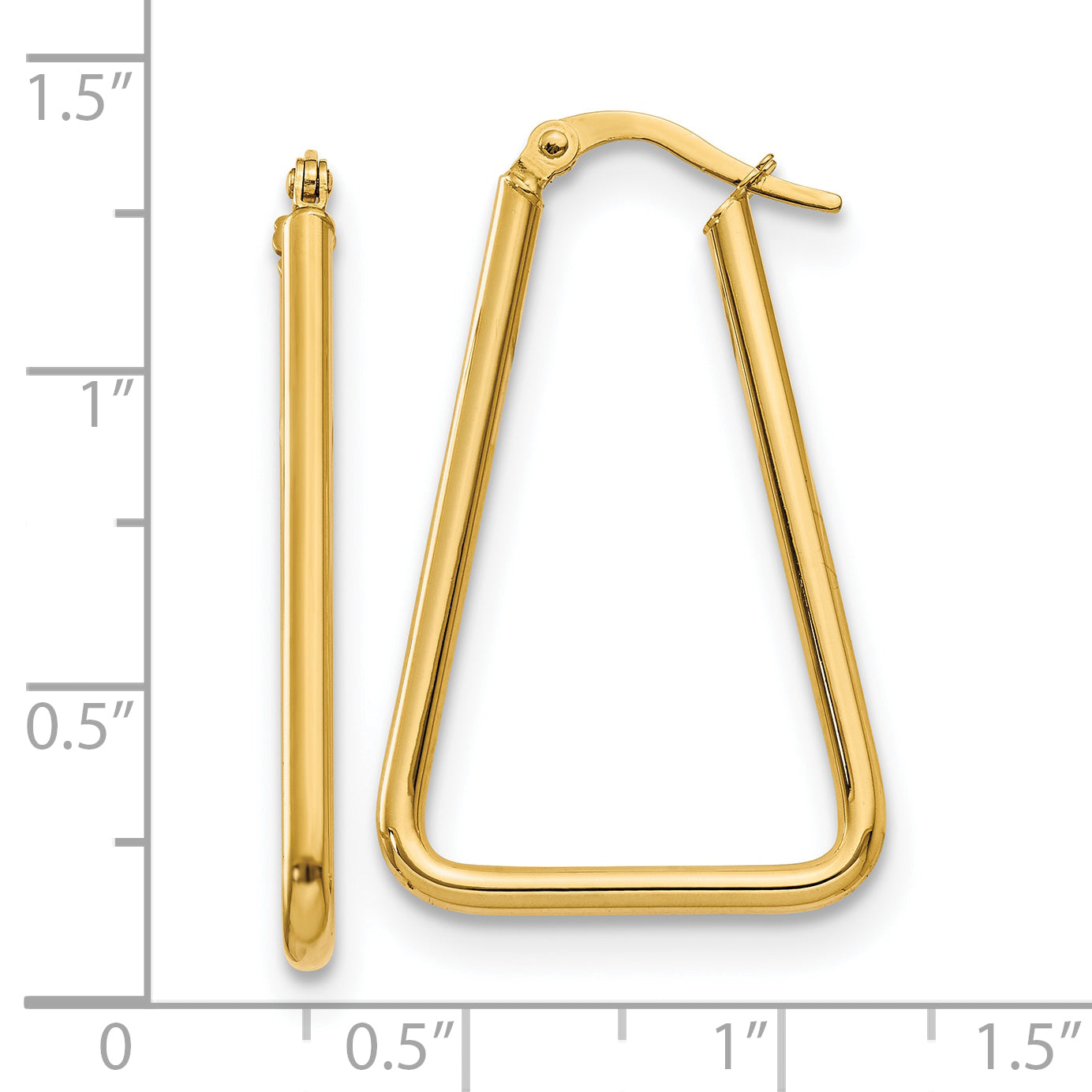 10K Polished Geometric Shape Hoop Earrings