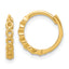 10K Polished Round Link Pattern Huggie Hoop Earrings