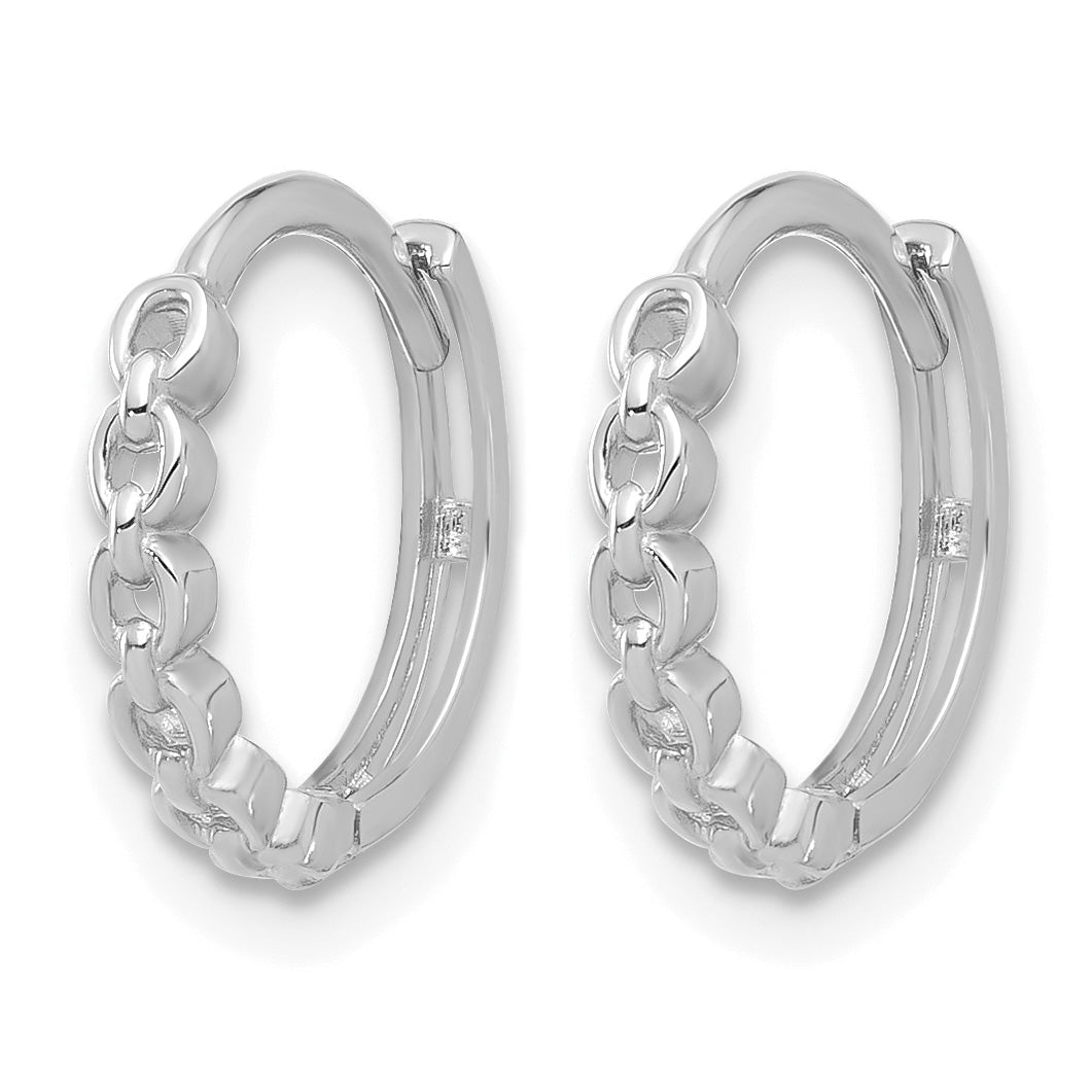 10K White Gold Polished Hoop Earrings, 2.2mm Secondary image
