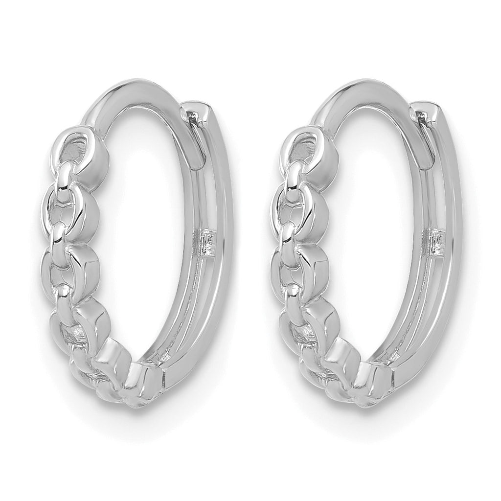 10K White Gold Polished Hoop Earrings, 2.2mm