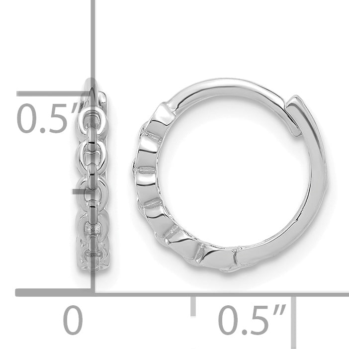 10K White Gold Polished Hoop Earrings, 2.2mm