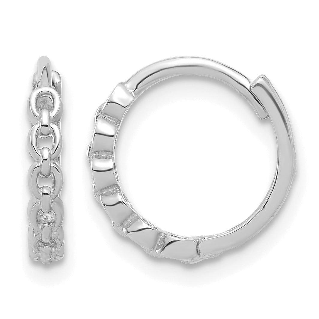 10K White Gold Polished Hoop Earrings, 2.2mm