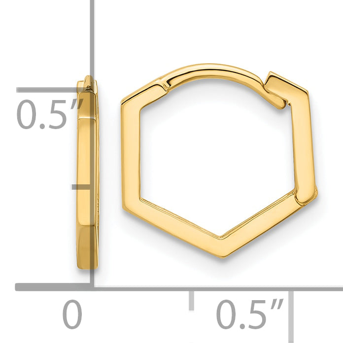 10K Polished Geometric Hoop Earrings