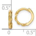 10K Polished Twisted Huggie Hoop Earrings