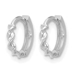10K White Gold Twisted Hoop Earrings