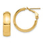 10K Polished Omega Back Hoop Earrings