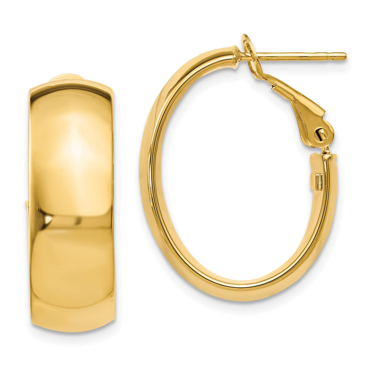 Hoop Earrings in 10K Yellow Gold with Omega Back, 23x18mm - Sophia Jewelers Main image