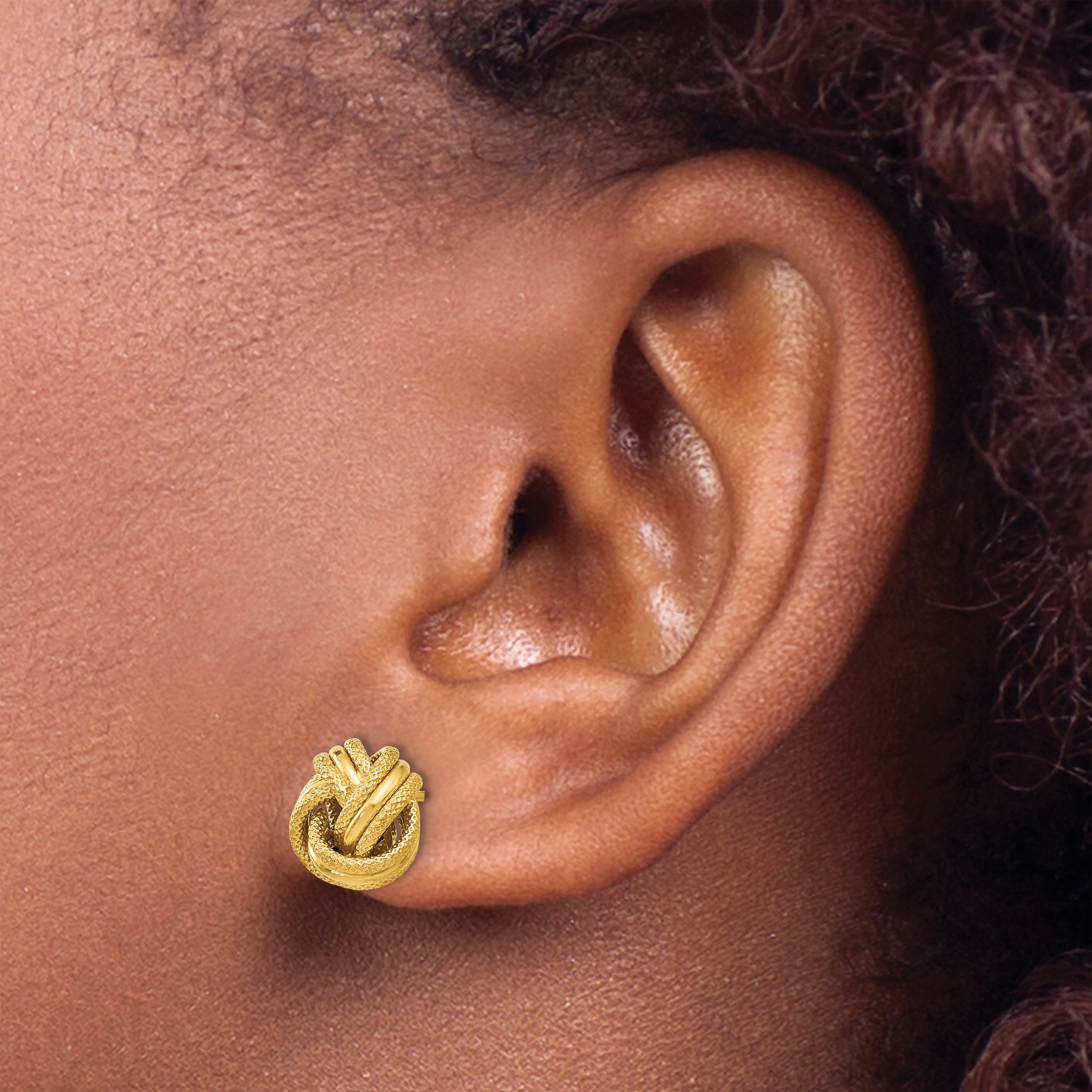 10K Knot Polished D/C Post Earrings