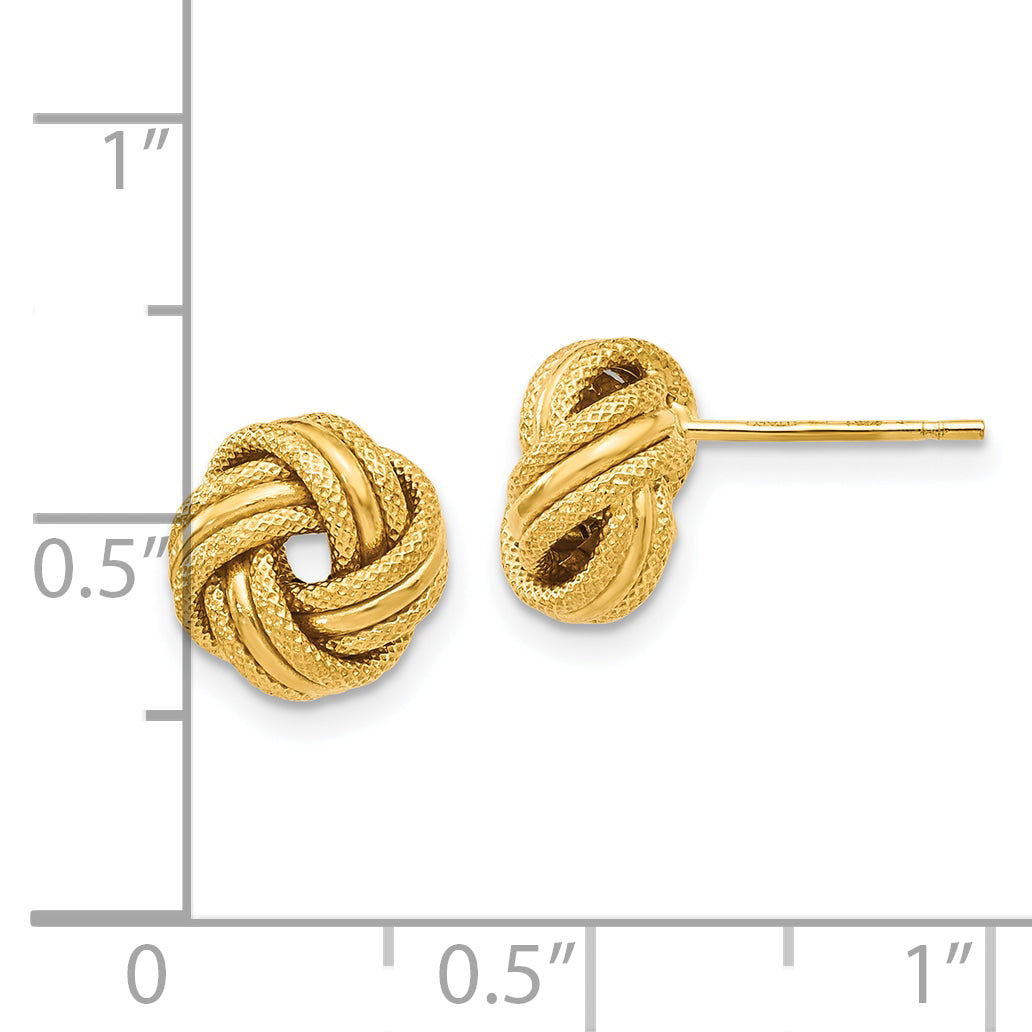 10K Knot Polished D/C Post Earrings