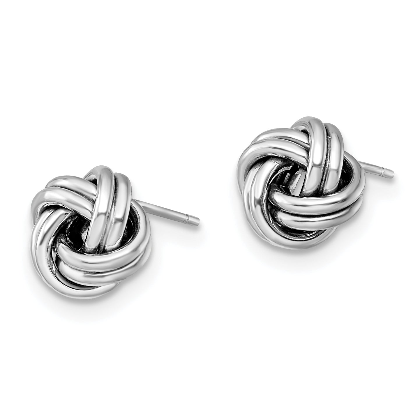 10K w/White Rhodium Polished Love Knot Post Earrings Secondary image