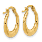 10K Polished Textured Hoop Earrings