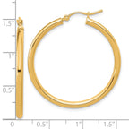 10k Polished 2.5mm Lightweight Tube Hoop Earrings