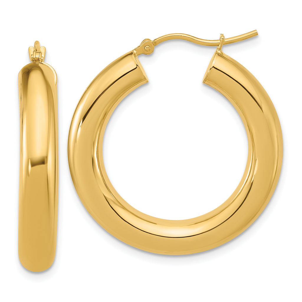 10k Polished 5mm Polished Hoop Earrings
