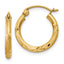 10k Satin and D/C 2mm Round Tube Hoop Earrings