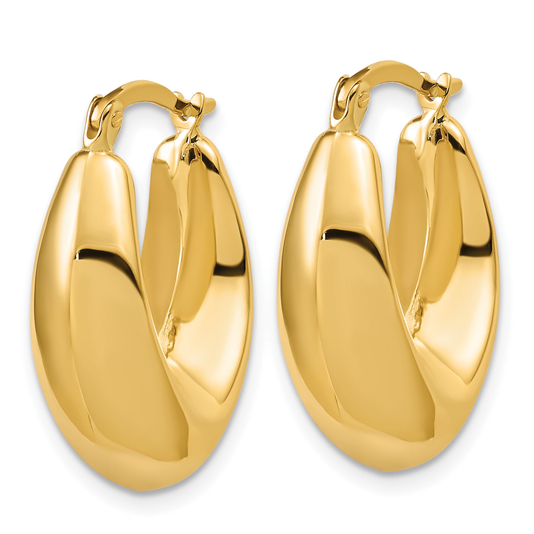 10K Polished Hoop Earrings