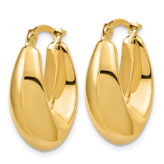10K Polished Hoop Earrings