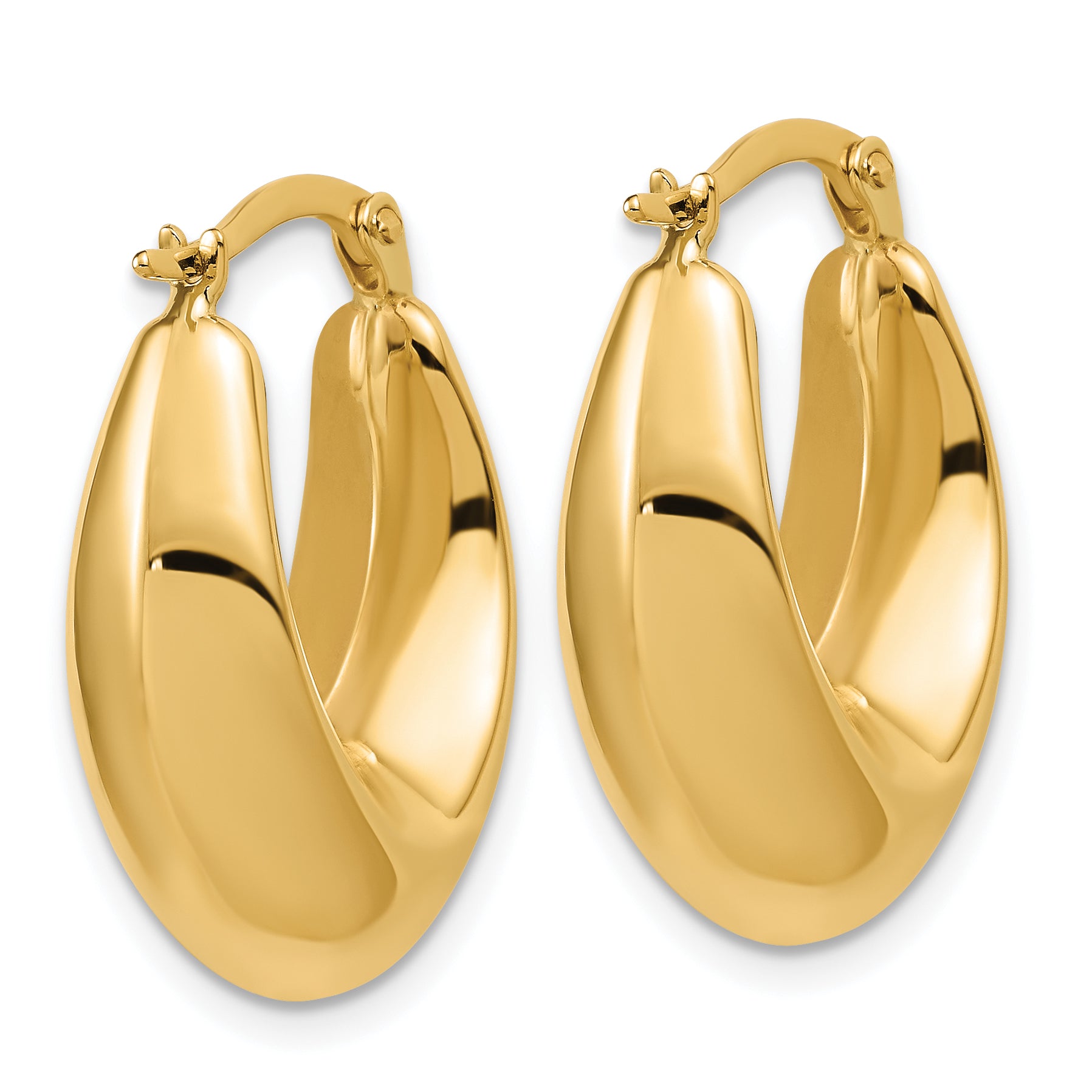 10K Polished Hoop Earrings