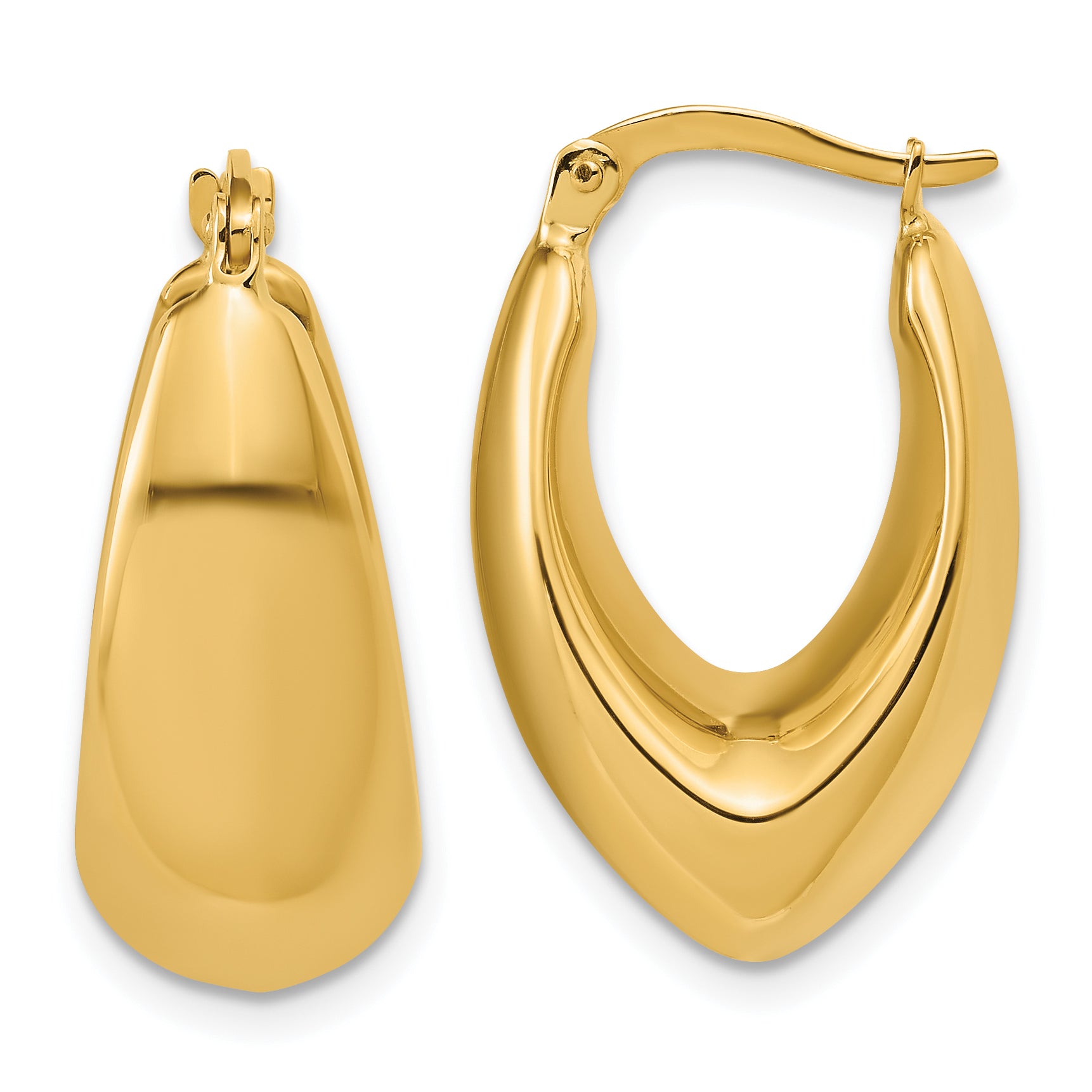 10K Polished Hoop Earrings Main image