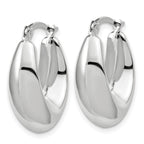 10K White Gold Polished Hoop Earrings