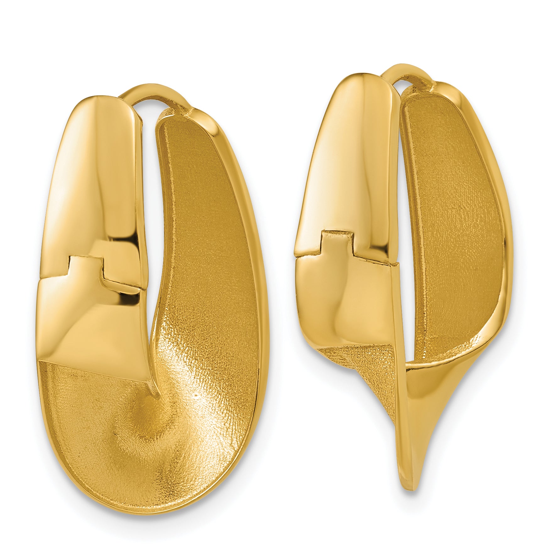 10K Polished Fancy Hinged Hoop Earrings