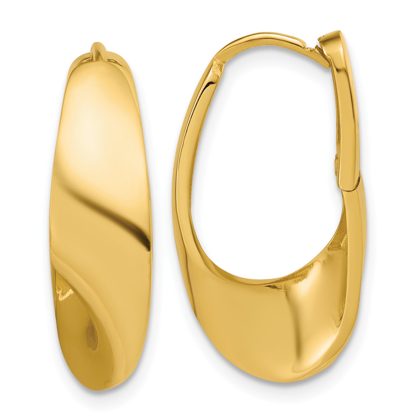 10K Polished Fancy Hinged Hoop Earrings Main image