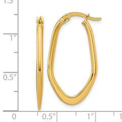 10K Polished Oval Hoop Earrings
