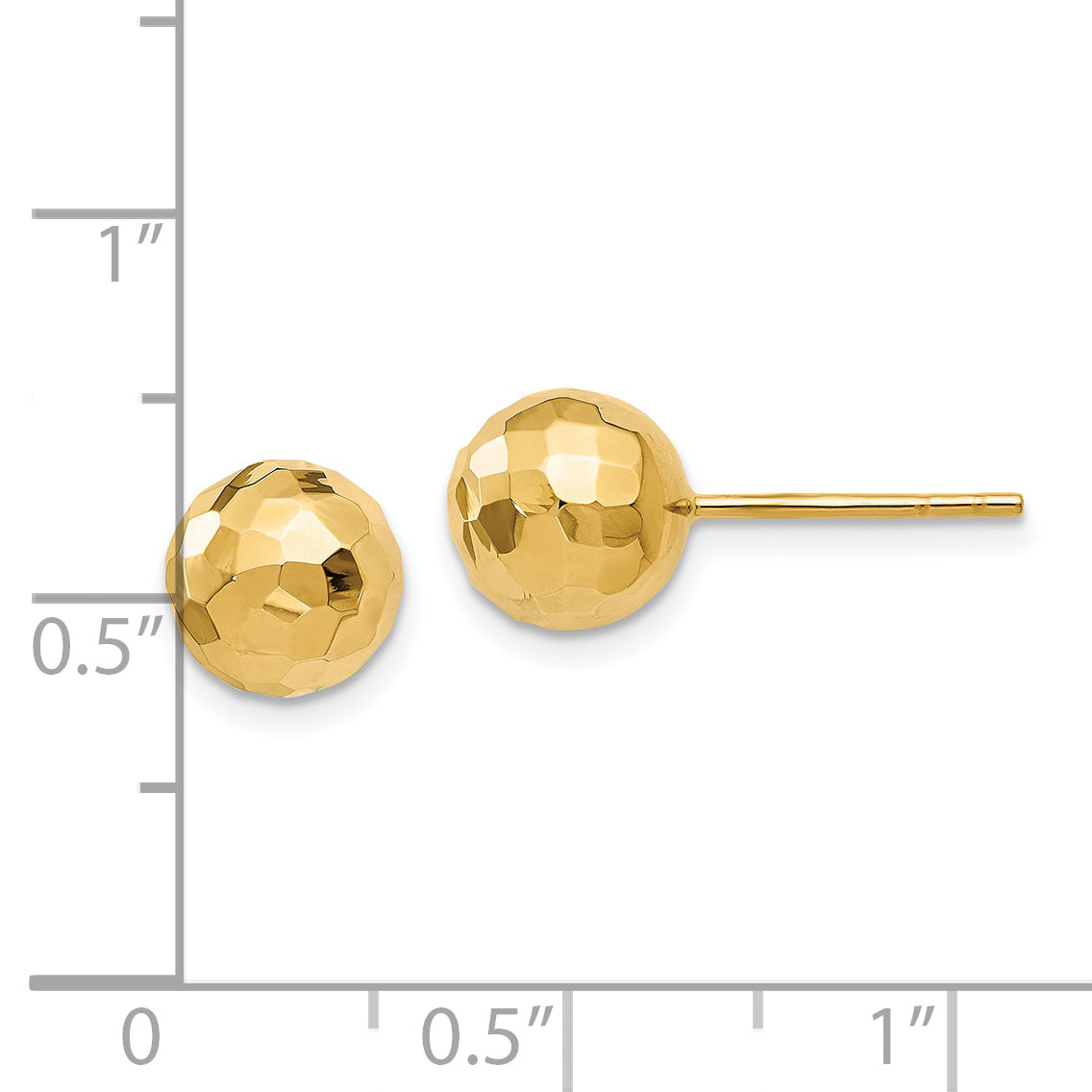 10K Polished Faceted Post Earrings