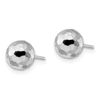 10K White Gold Polished Faceted Post Earrings
