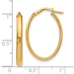 10K Polished Oval Hoop Earrings