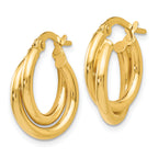 10K Polished Twisted Double Hoop Earrings