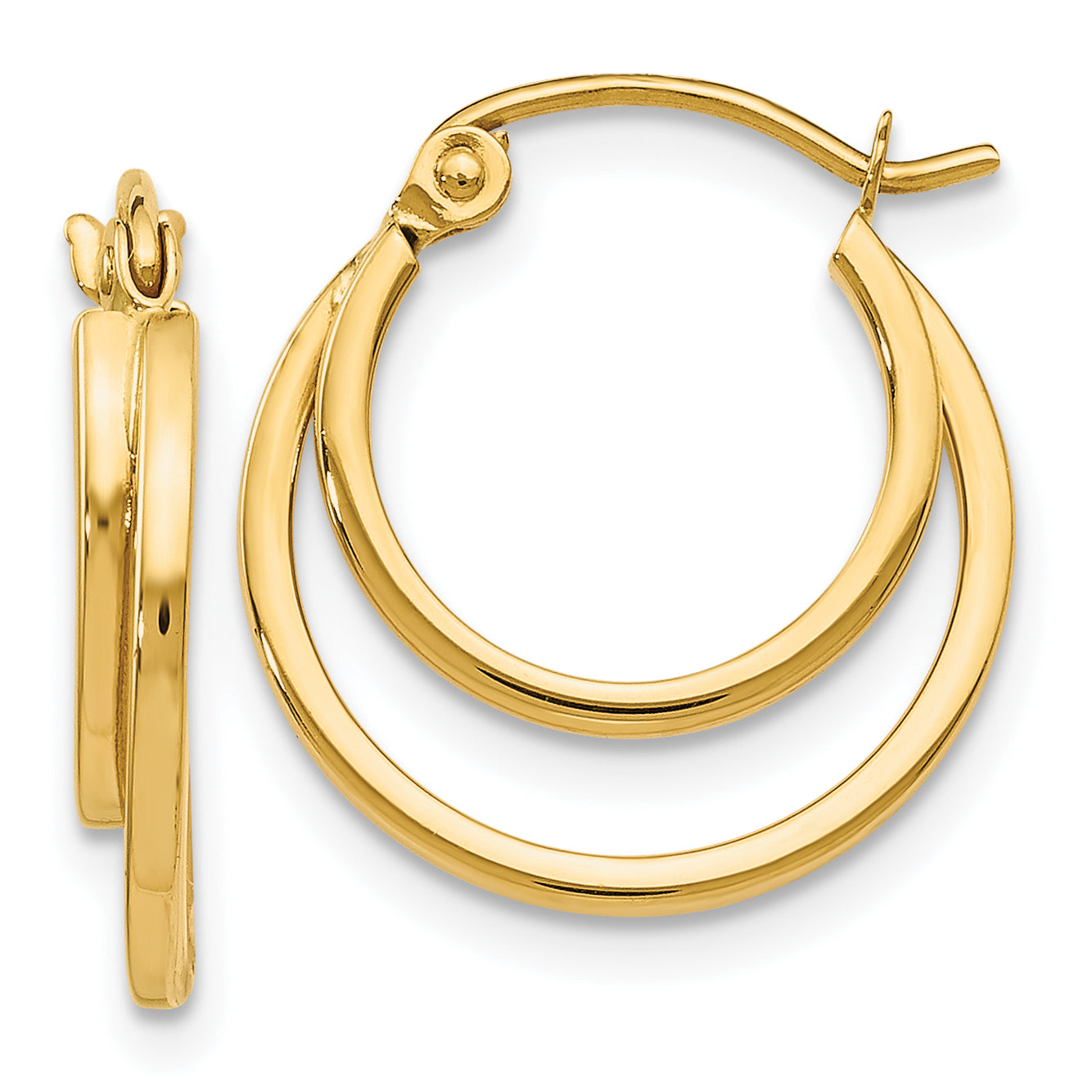 10K Polished Hinged Hoop Earrings