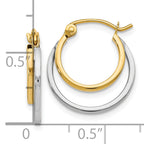 10K Two-tone Polished Hinged Hoop Earrings