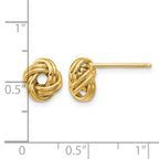 10K Yellow Gold Love Knot Button Earrings, 9.5mm