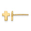 10K Yellow Gold Cross Button Earrings