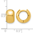 10K Yellow Gold Polished Hoop Earrings, 7mm