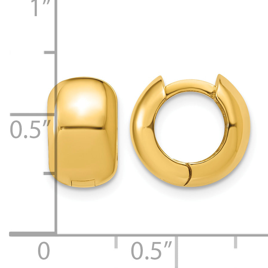 10K Yellow Gold Polished Hoop Earrings, 7mm