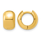 10K Yellow Gold Polished Hoop Earrings, 7mm