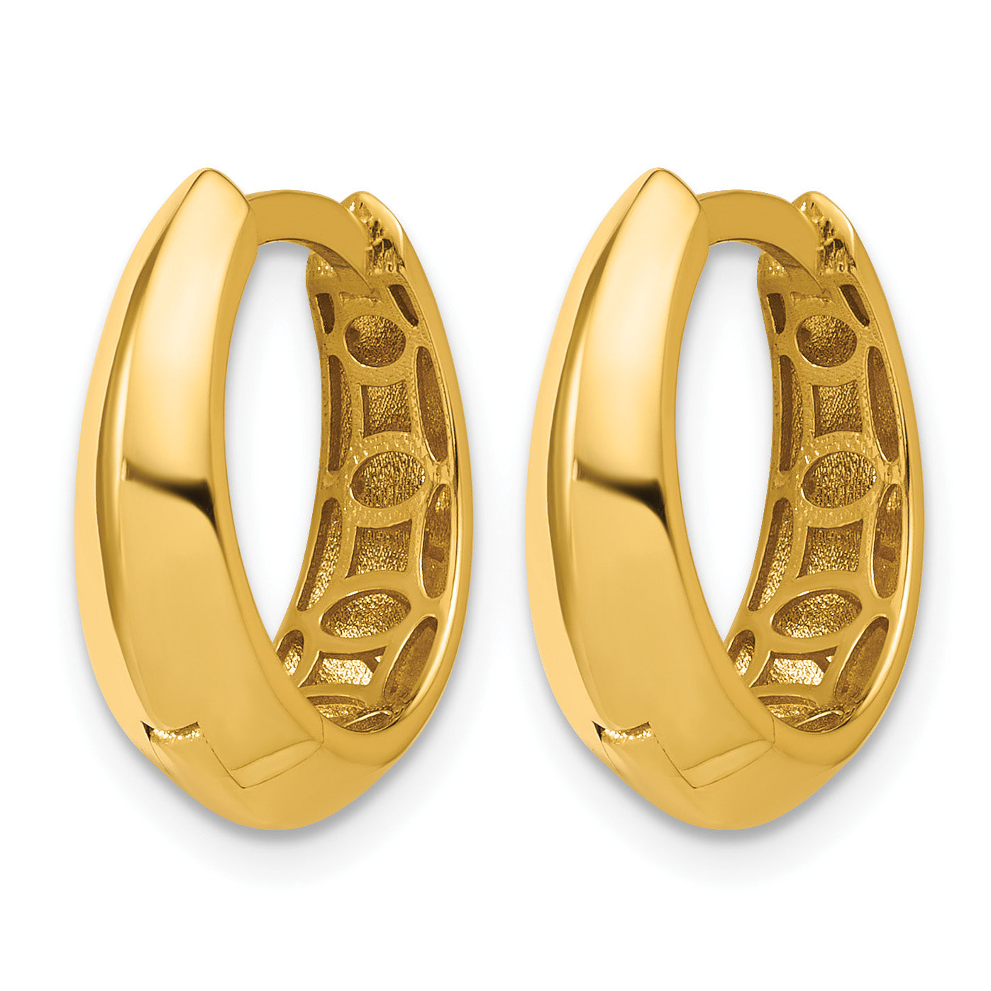 10K Yellow Gold Polished Hoop Earrings, 5.5mm
